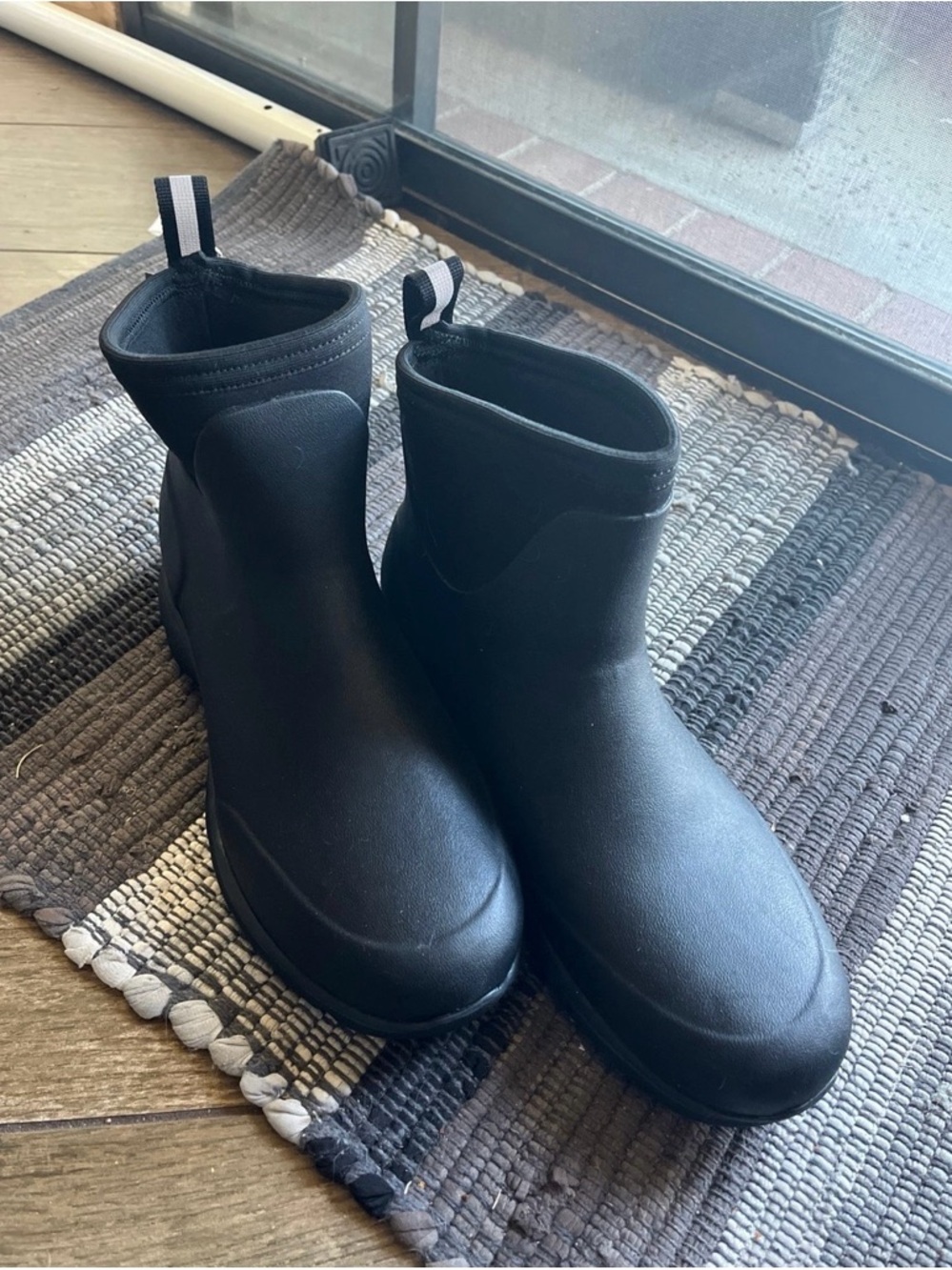 Black Slip-On Ankle Muck Boots